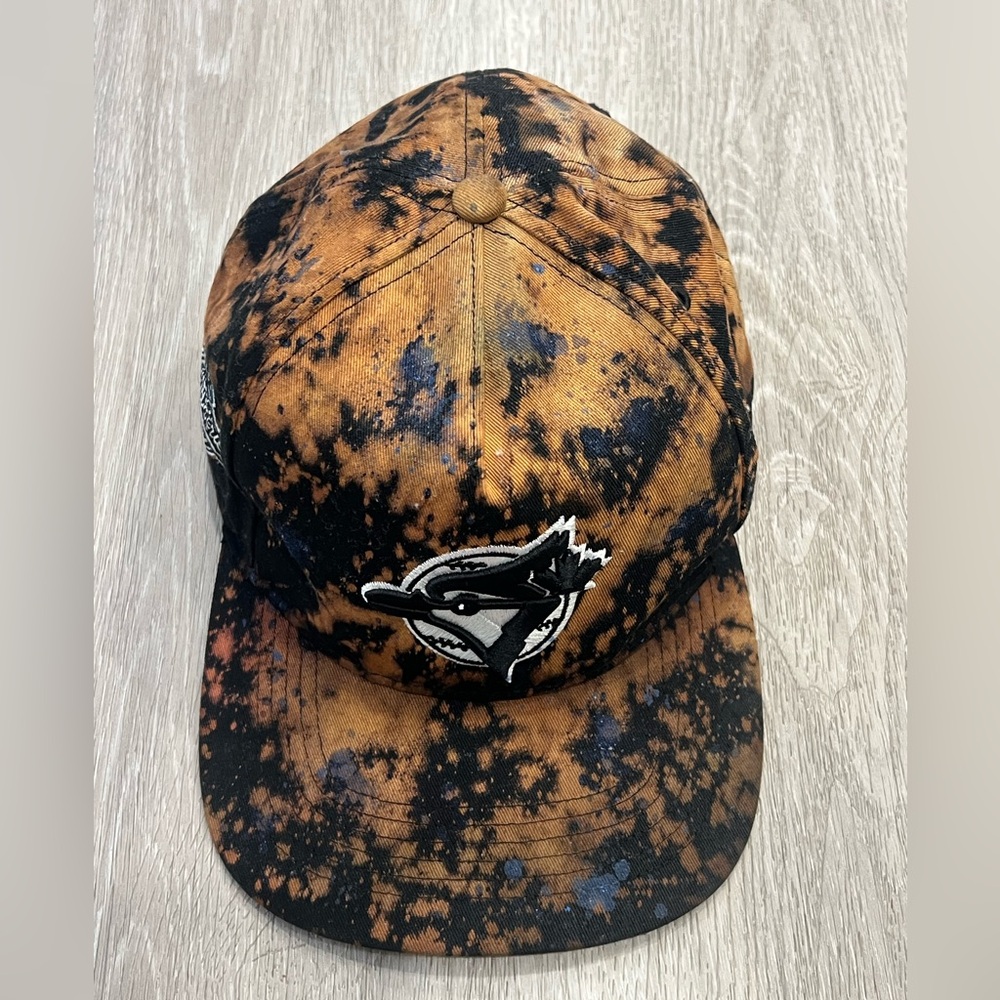 Bleach-Splatter Baseball  Toronto Blue Jays Cap – Unique Acid Wash Black Hat